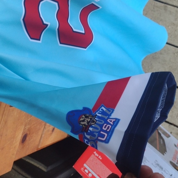 Scoutz Men's XL Blue Baseball Jersey with Red Accents NWOT - Picture 3 of 3